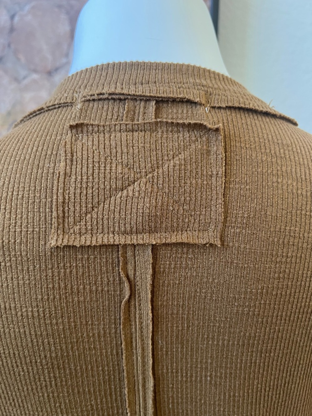We Button-Front Ribbed Long Cardigan in Brown - Picture 8 of 10